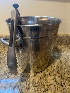 Stainless Steel Ice Bucket with Tongs - Silver
